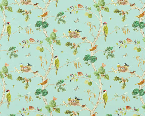 Sanderson Woodland Chorus Sky Blue/Multi