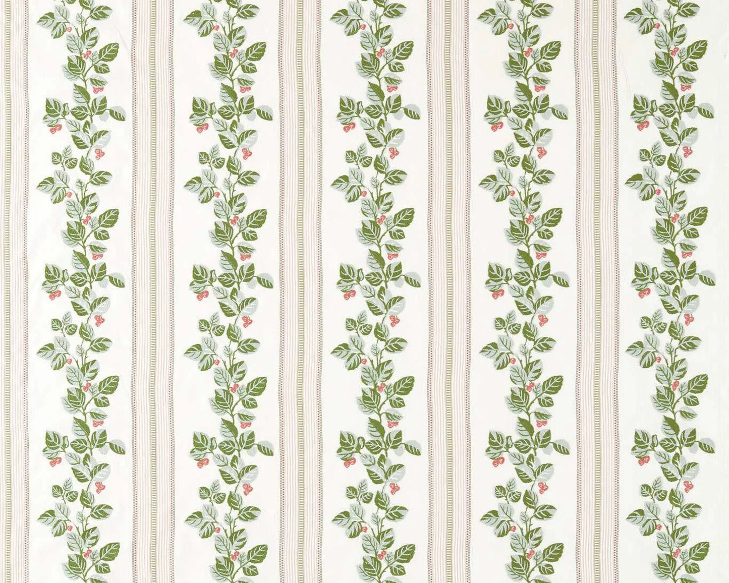 Sanderson Cobnut Stripe Leaf Green/Berry