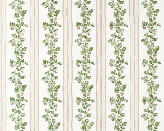 Sanderson Cobnut Stripe Leaf Green/Berry