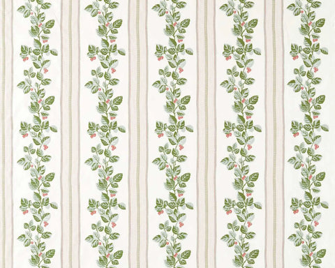 Sanderson Cobnut Stripe Leaf Green/Berry