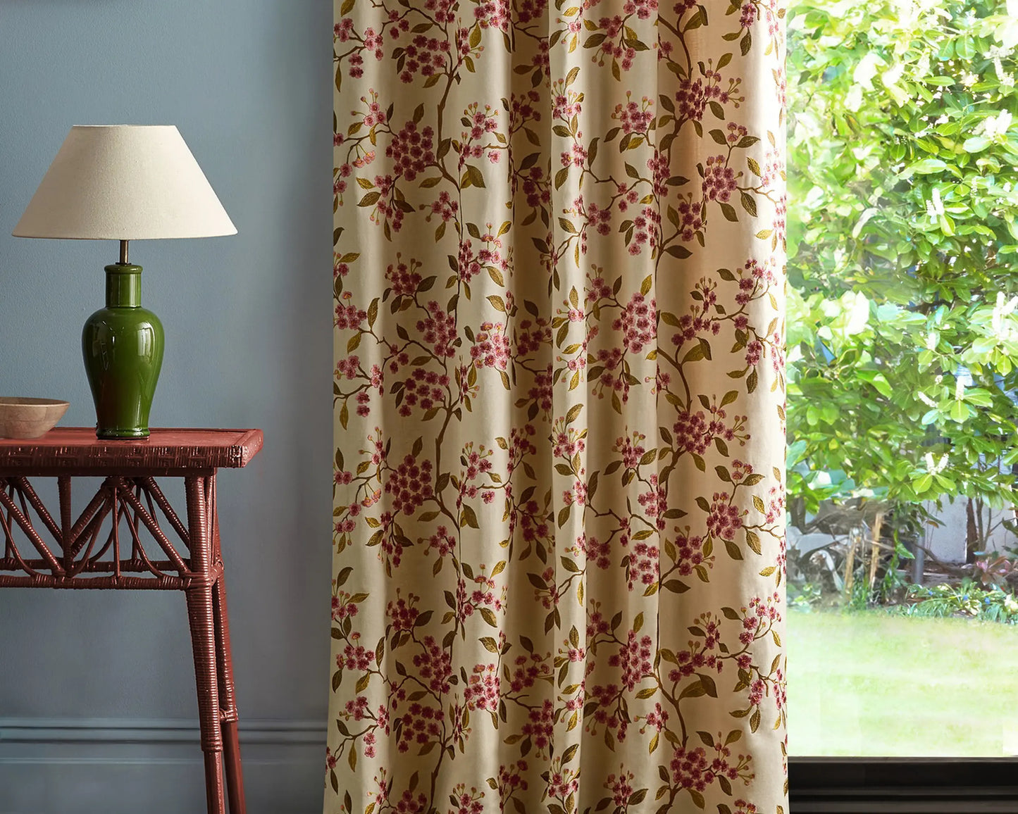 Sanderson Damson Blossom Madder/Olive