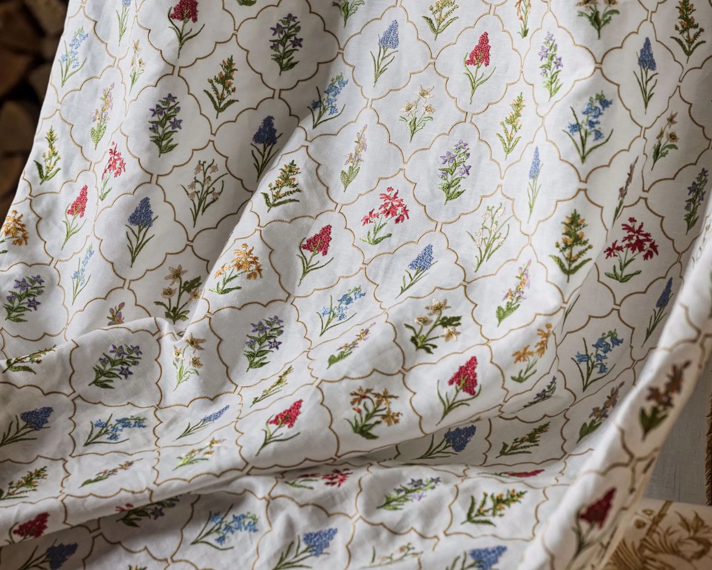 Sanderson Spring Meadow Embroidery Chintz