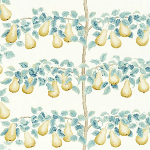 Sanderson Perry Pears Gold/Aqua