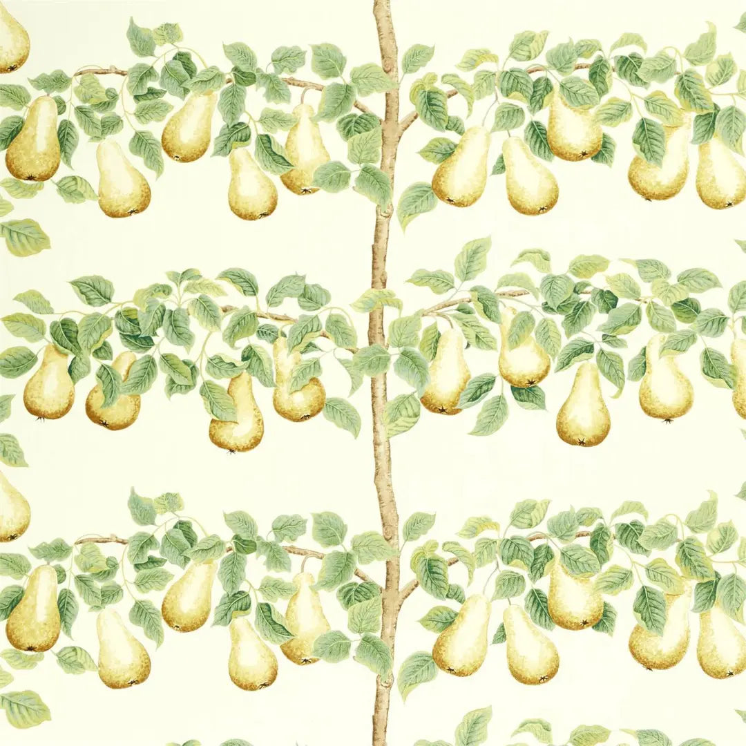 Sanderson Perry Pears Ochre/Leaf Green