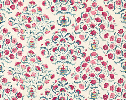 Sanderson Ottoman Flowers Cherry/Indigo