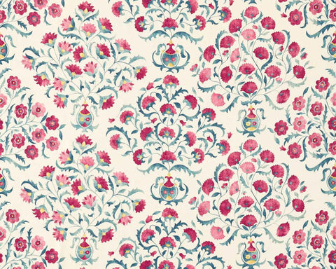 Sanderson Ottoman Flowers Cherry/Indigo