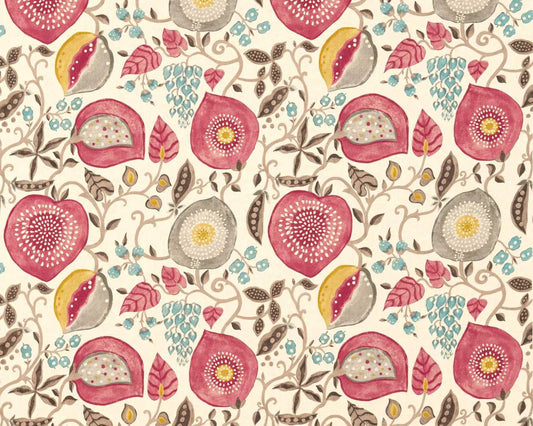 Sanderson Peas & Pods Cherry/Linen