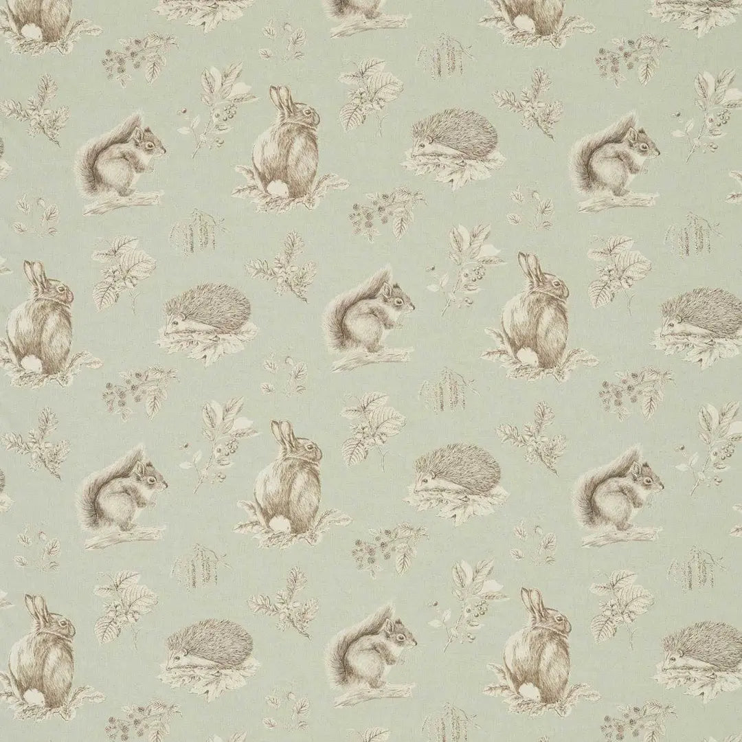 Sanderson Squirrel & Hedgehog Seaspray/Charcoal