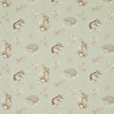Sanderson Squirrel & Hedgehog Seaspray/Charcoal