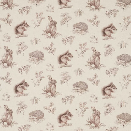 Sanderson Squirrel & Hedgehog Walnut/Linen