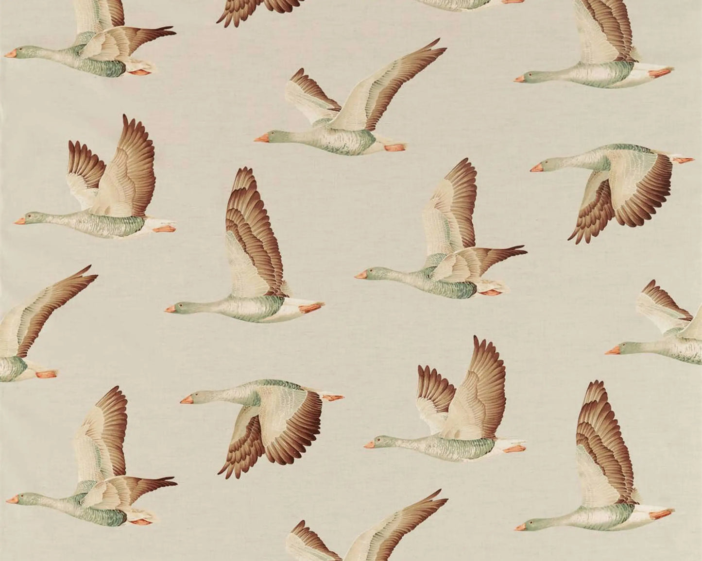 Sanderson Elysian Geese Cotton/Linen Briarwood/Linen