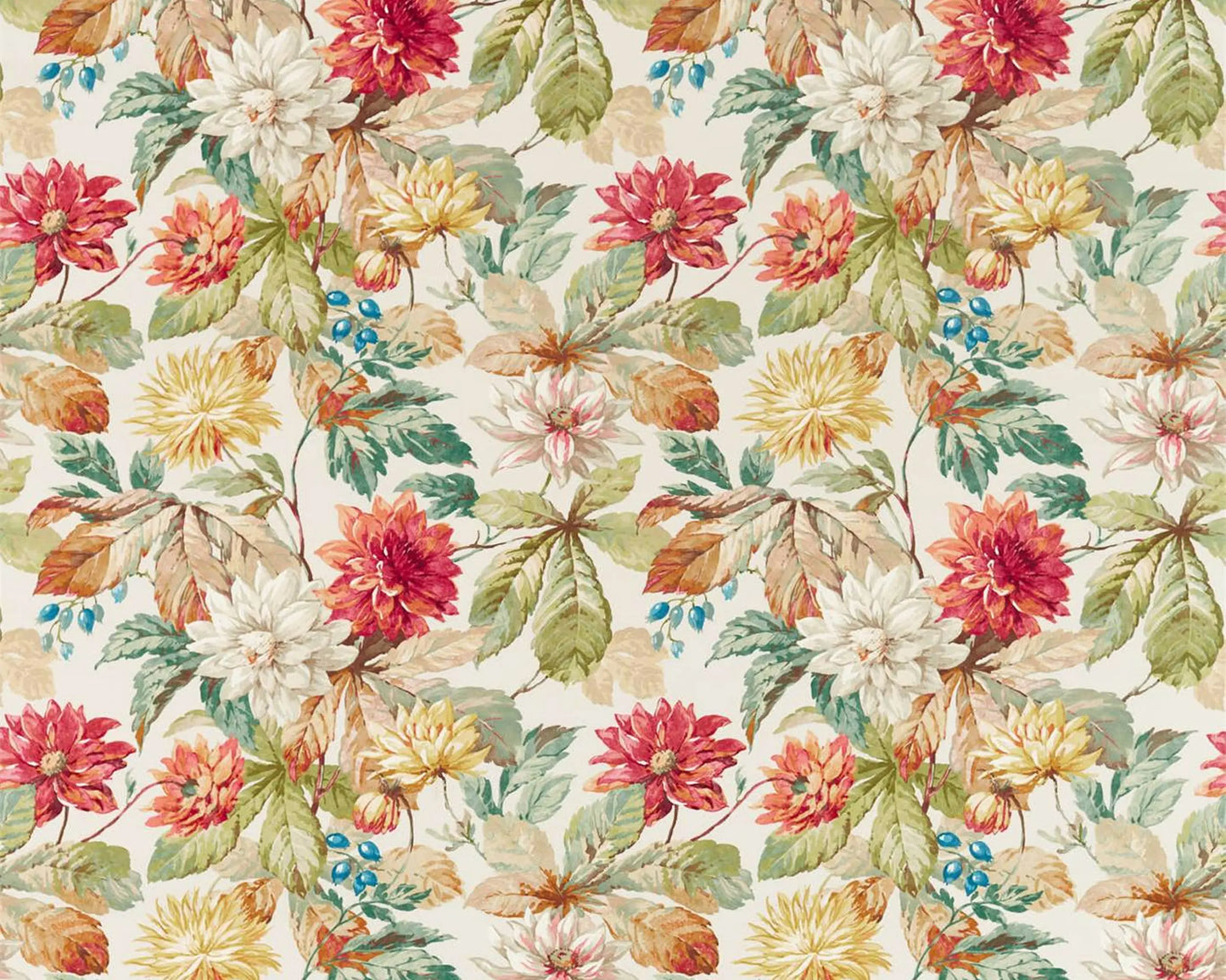 Sanderson Dahlia & Rosehip Briarwood/Russet