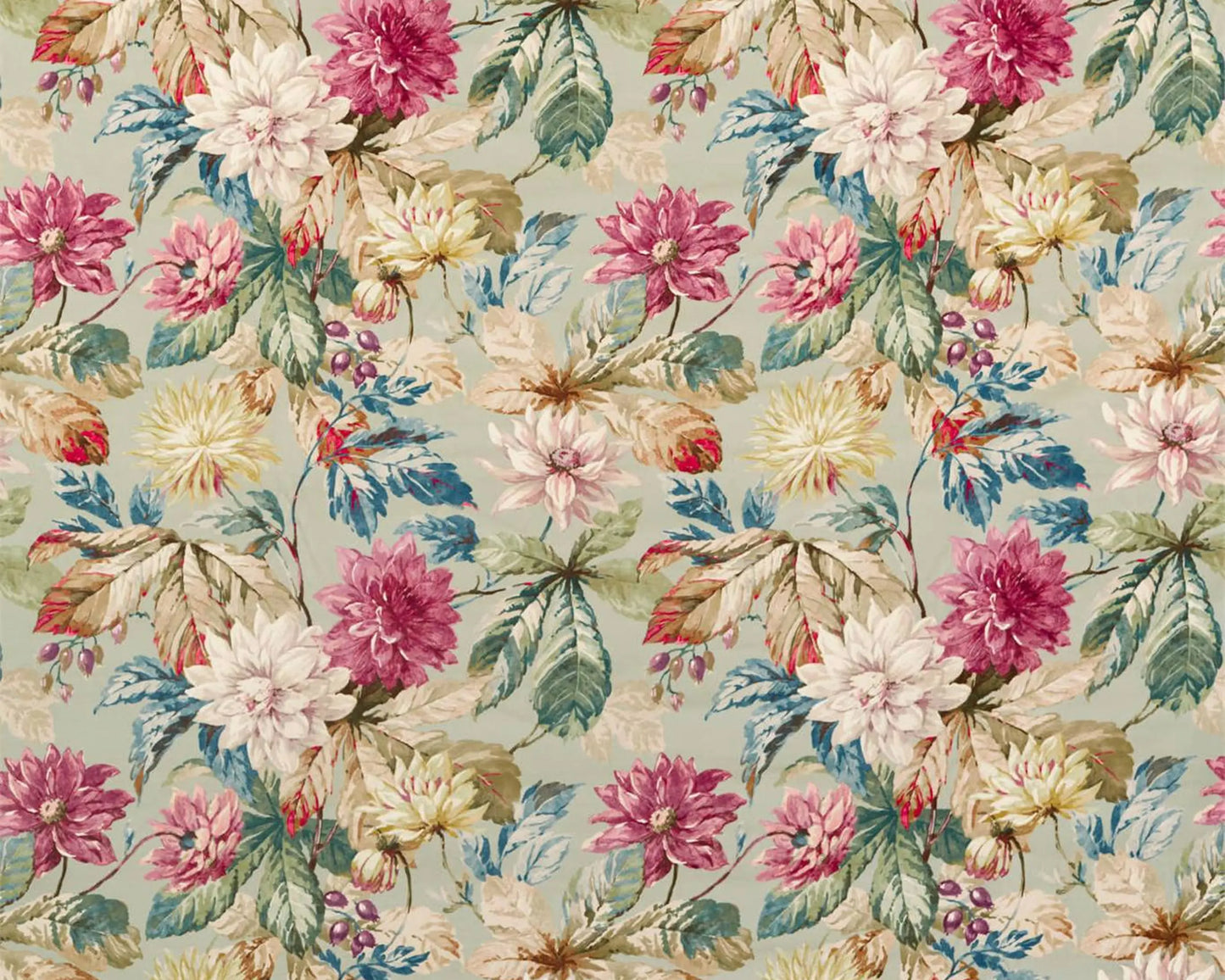 Sanderson Dahlia & Rosehip Velvet Mulberry/Grey