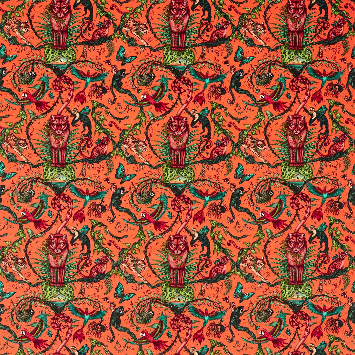 Clarke & Clarke Bosque Dreams Velvet Coral