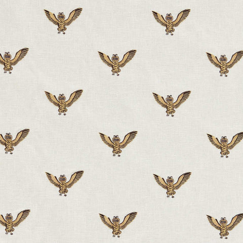 Clarke & Clarke Owl of Athena Embroidery Gold