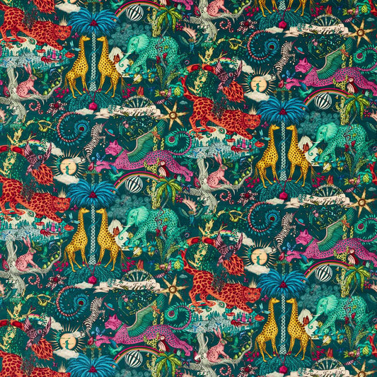 Clarke & Clarke Paradise Lost Velvet Teal