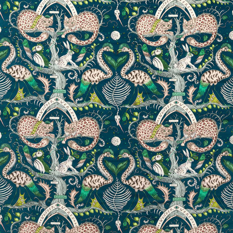 Clarke & Clarke Wonder World Velvet Teal