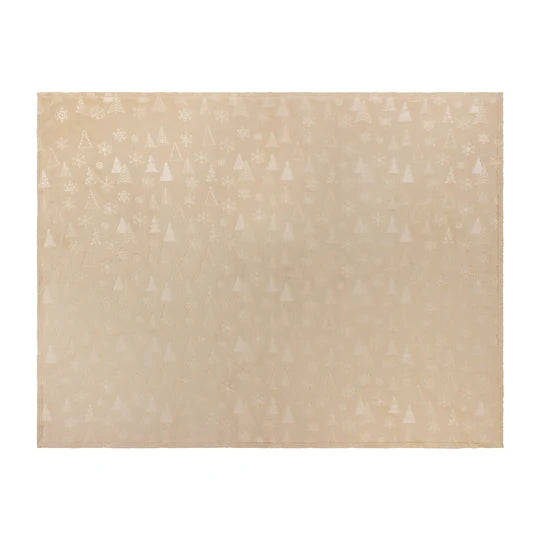 Riva Home Festive Time Embossed Fleece Throw Natural