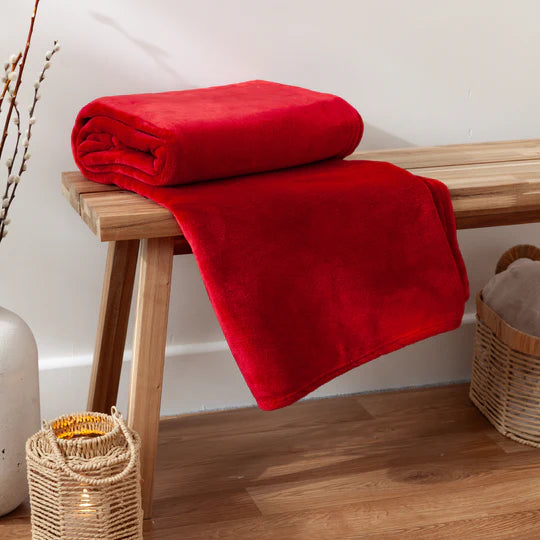 Riva Home Harlow Fleece Throw Red