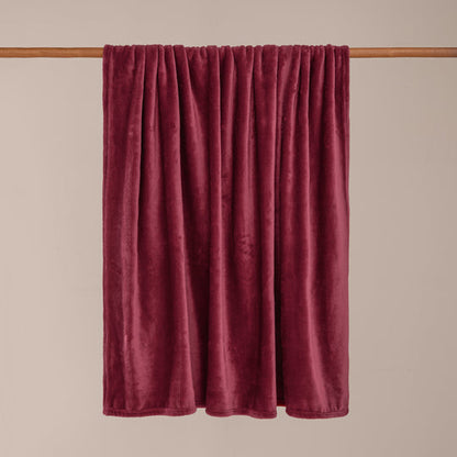 Riva Home Furn Harrow Fleece Throw Berry