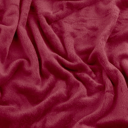 Riva Home Furn Harrow Fleece Throw Berry