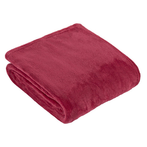 Riva Home Furn Harrow Fleece Throw Berry