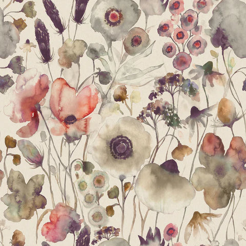 Voyage Maison Hibbertia Fabric Boysenberry Linen