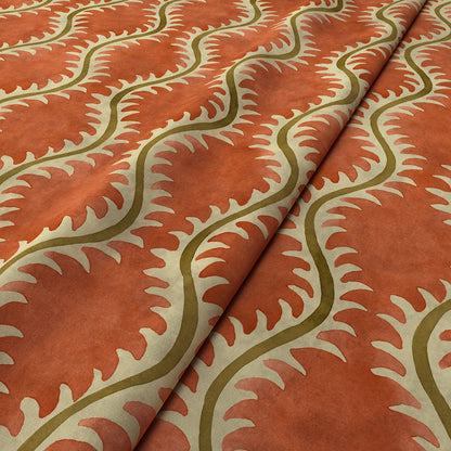 Linwood Helter Skelter Velvet Fire Retardant Coral