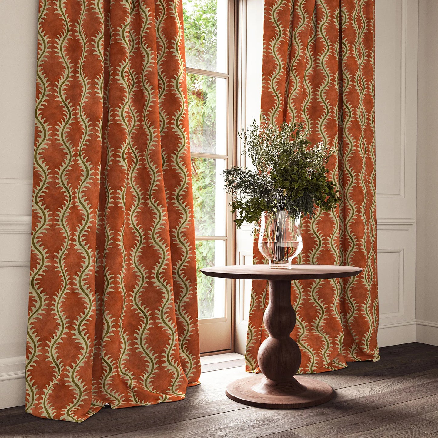 Linwood Helter Skelter Velvet Fire Retardant Coral
