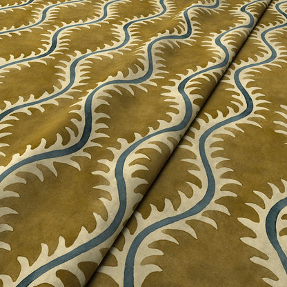Linwood Helter Skelter Velvet Fire Retardant Lichen