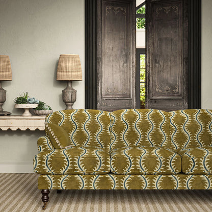 Linwood Helter Skelter Velvet Fire Retardant Lichen