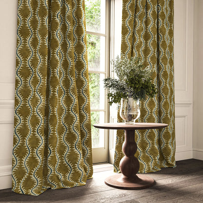 Linwood Helter Skelter Velvet Fire Retardant Lichen