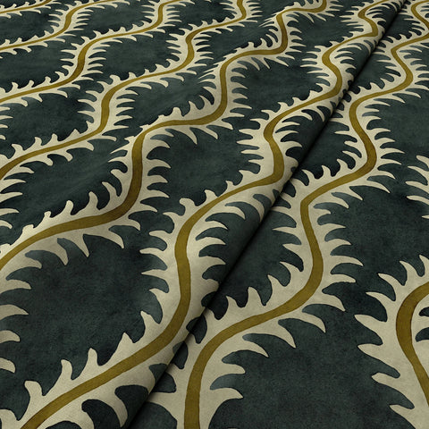 Linwood Helter Skelter Velvet Fire Retardant Midnight