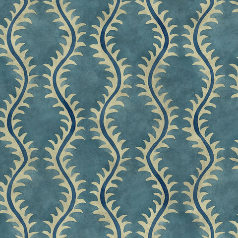 Linwood Helter Skelter Velvet Fire Retardant Ocean