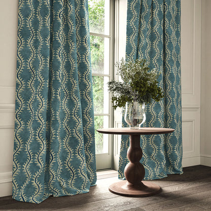 Linwood Helter Skelter Velvet Fire Retardant Ocean