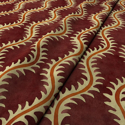 Linwood Helter Skelter Velvet Fire Retardant Redcurrant