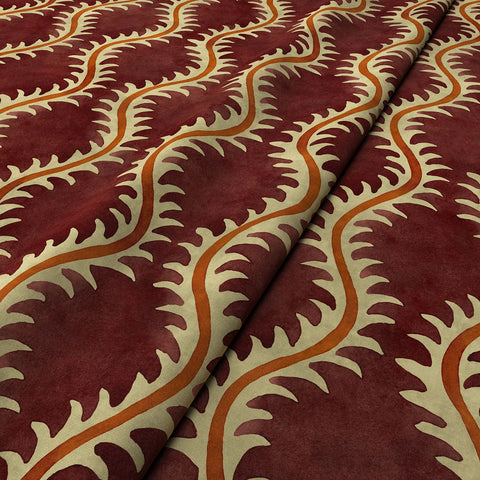 Linwood Helter Skelter Velvet Fire Retardant Redcurrant