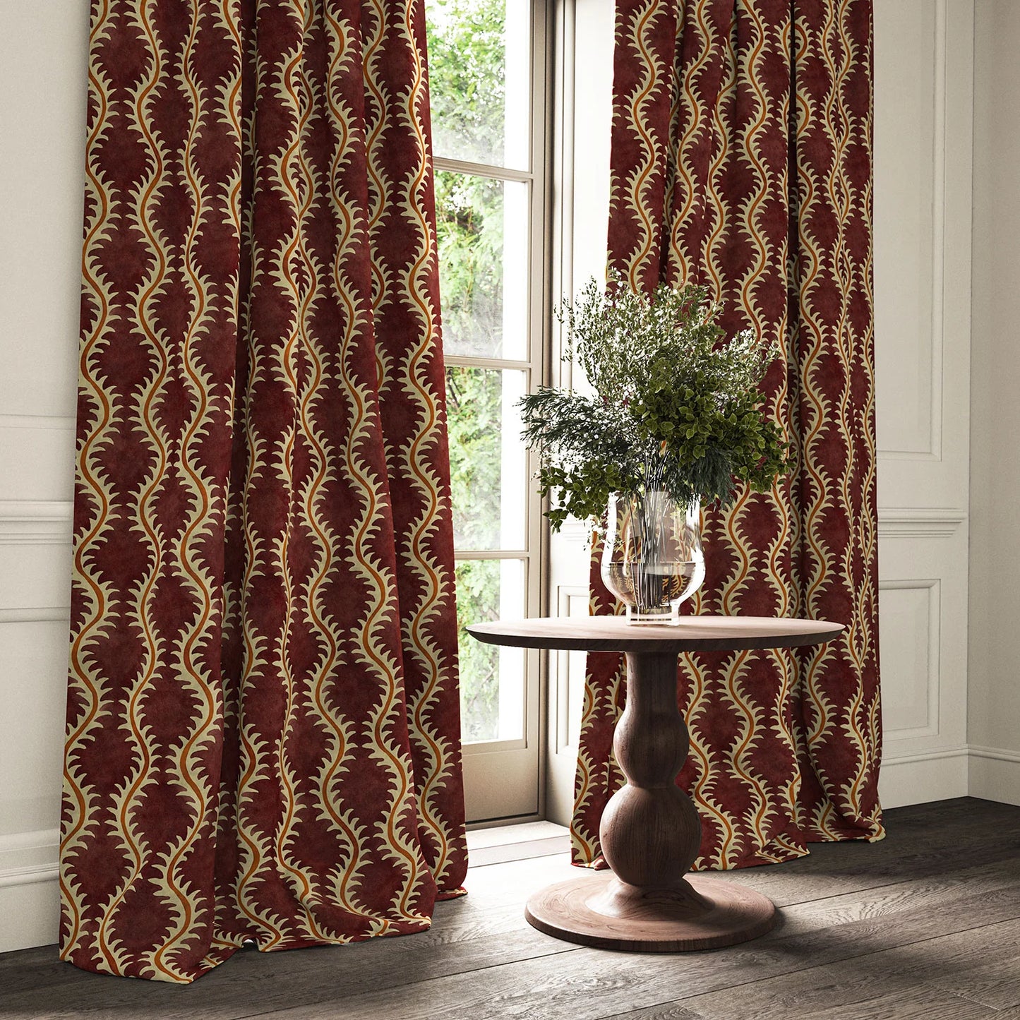 Linwood Helter Skelter Velvet Fire Retardant Redcurrant