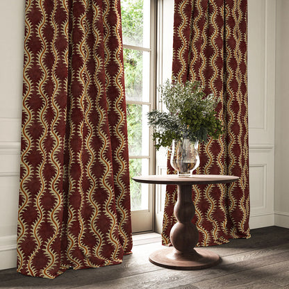 Linwood Helter Skelter Velvet Fire Retardant Redcurrant
