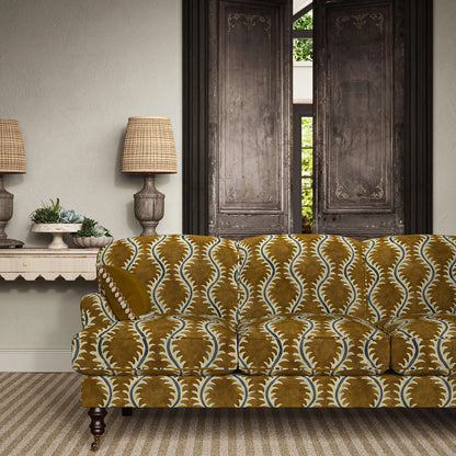 Linwood Helter Skelter Velvet Fire Retardant Turmeric