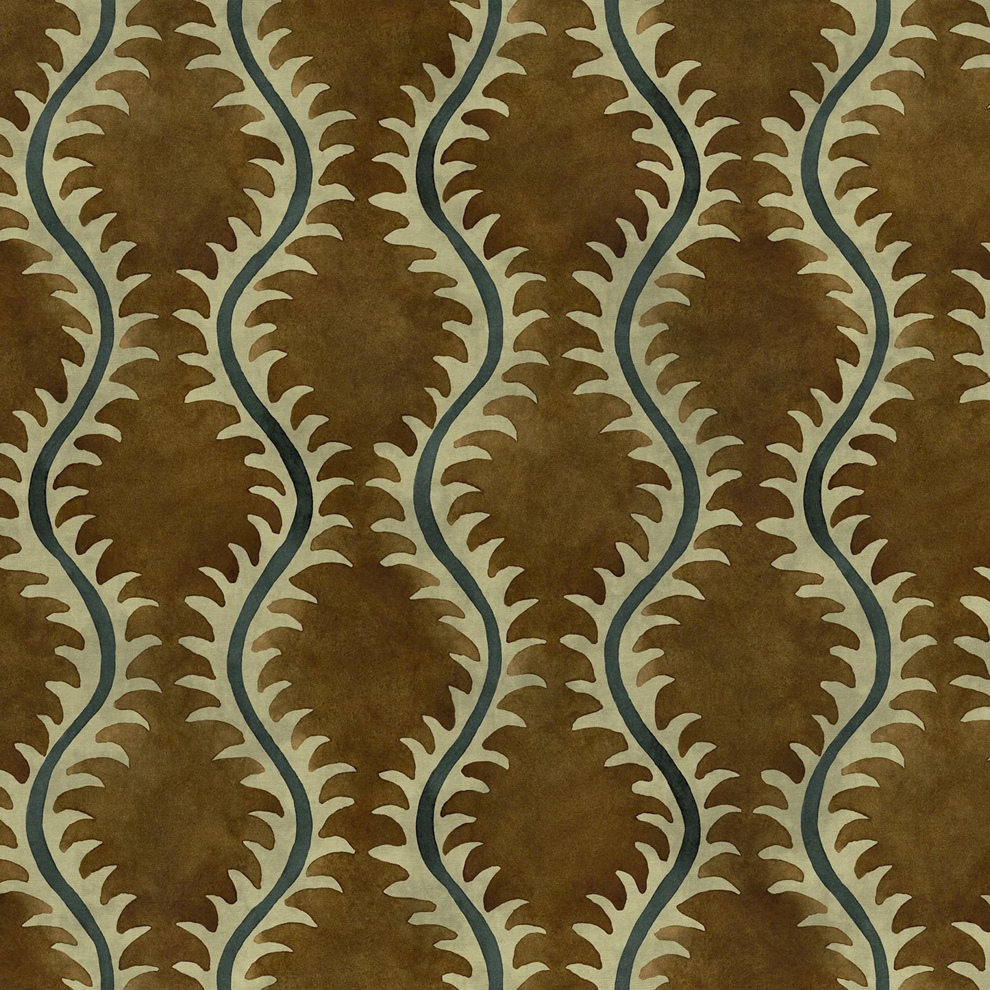 Linwood Helter Skelter Velvet Fire Retardant Umber