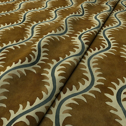 Linwood Helter Skelter Velvet Fire Retardant Umber