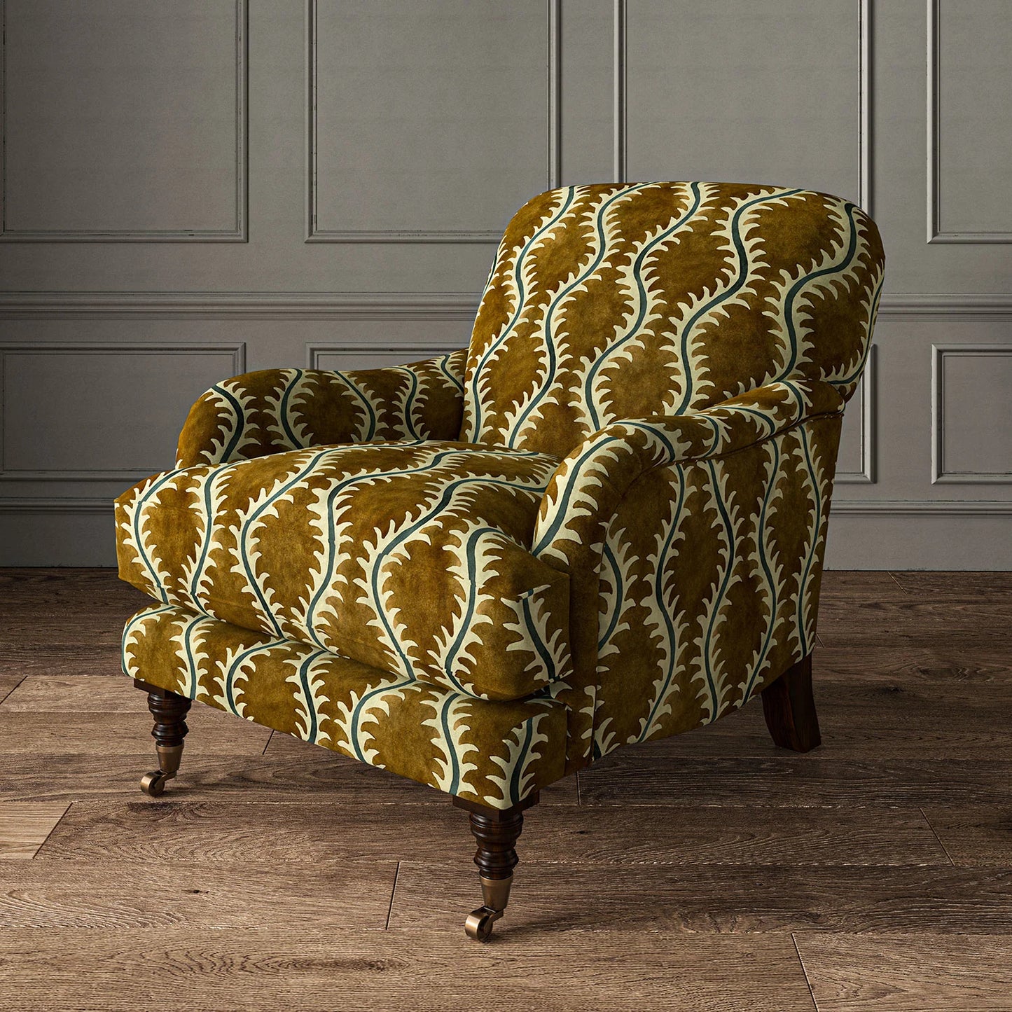 Linwood Helter Skelter Velvet Fire Retardant Umber