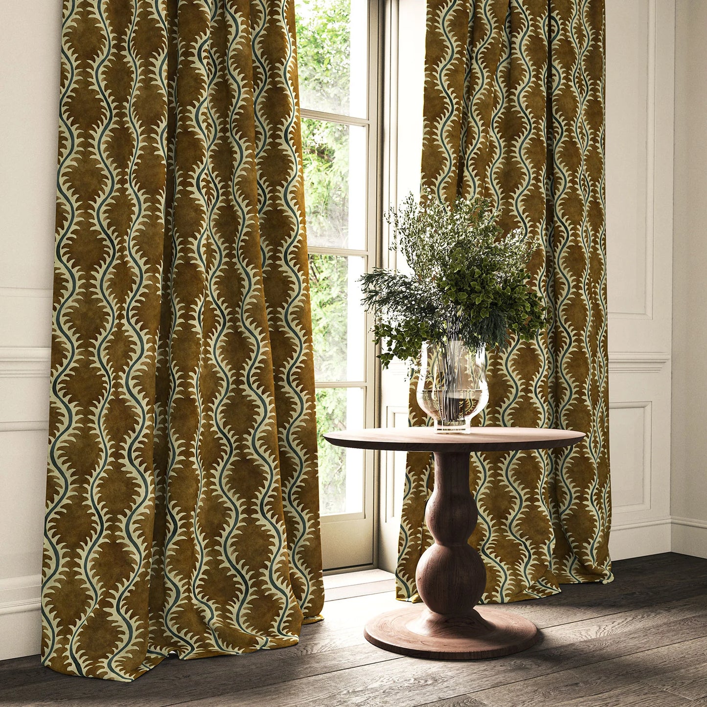 Linwood Helter Skelter Velvet Fire Retardant Umber