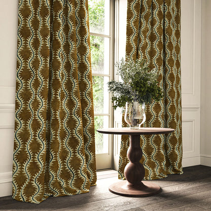 Linwood Helter Skelter Velvet Fire Retardant Umber