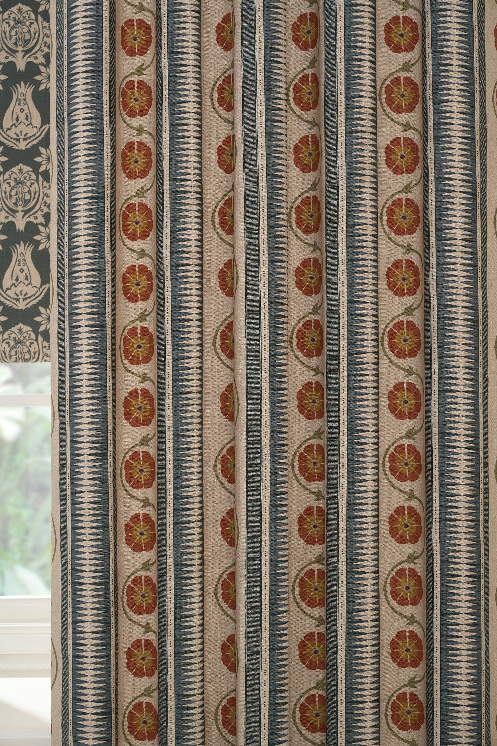 Chess Designs Indira Stripe Denim/ Cinnamon