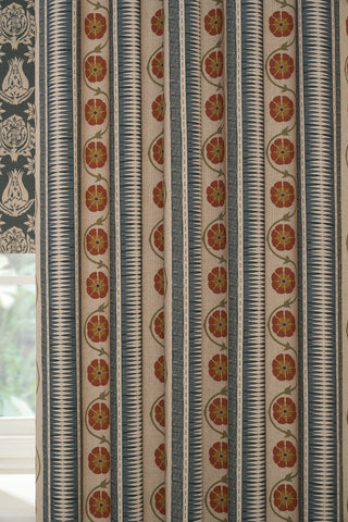 Chess Designs Indira Stripe Denim/ Cinnamon