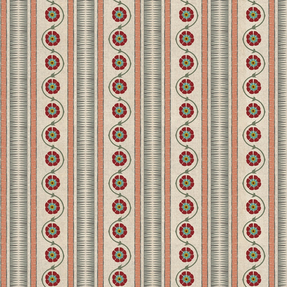 Chess Designs Indira Stripe Taupe/ Cinnamon