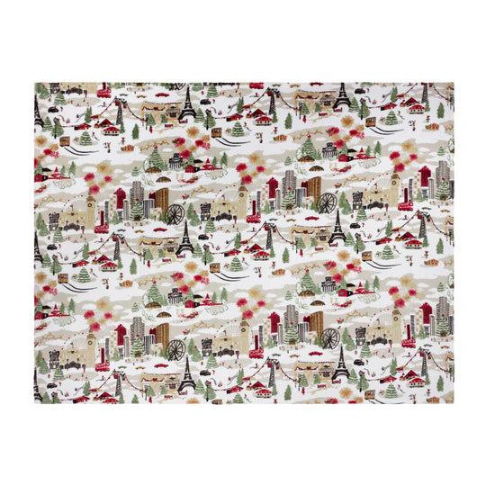 Riva Home Joy To All Printed Fleece Throw Cream