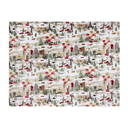 Riva Home Joy To All Printed Fleece Throw Cream